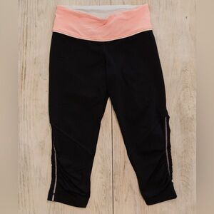 lululemon athletica Kids Black and Pink Leggings